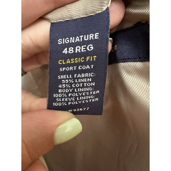 Stafford Men’s Sport Coat Signature Classic Fit Linen Blend Blazer size 48R - Picture 4 of 7